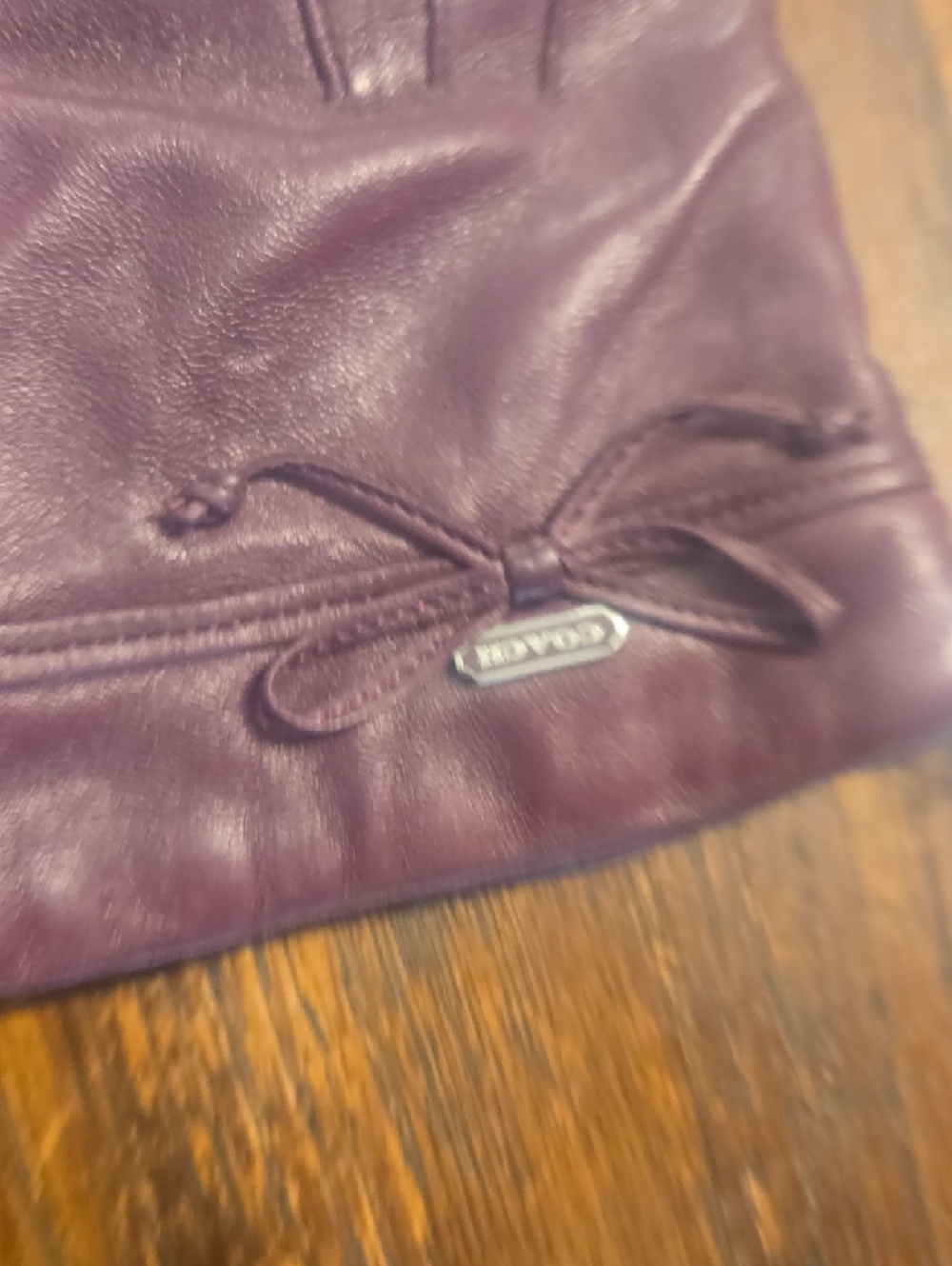 Coach Men's Leather Gloves in Deep Burgundy - Picture 11 of 11
